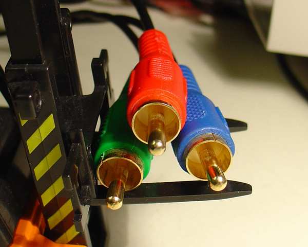 Component Cable - 3xRCA-connector close-up